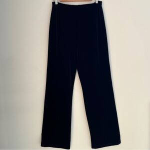 JAX Vintage Black Velour Wide Leg Pants Elastic Waist Holiday Loungewear